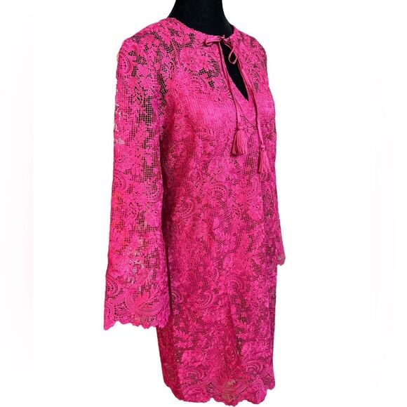 Johnny Was Harper Recycled Lace Mini Dress Size XS Merlot Red Boho Romantic - Picture 1 of 14